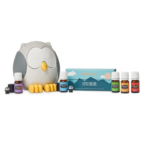 Little Oilers Premium Starter Kit with Feather the Owl Ultrasonic Diffuser EN